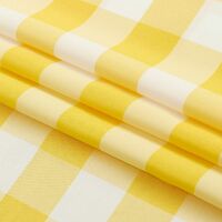 140cm*180cm Checkered Tablecloth Rectangle - Waterproof Crease Resistant Spring Tablecloth for Picnics, Dinners and Parties, Washable Dacron Fabric, Yellow and White Check Pattern