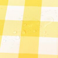 140cm*180cm Checkered Tablecloth Rectangle - Waterproof Crease Resistant Spring Tablecloth for Picnics, Dinners and Parties, Washable Dacron Fabric, Yellow and White Check Pattern