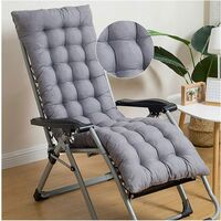 High Back Garden Armchair Cushion, Non-Slip Thicken Rocking Chair Cushion, Thick Indoor Outdoor Patio Lounger Cushion(No Chair)(Size:Short,Color:Gray)