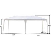 Gazebo with 4 Sides 3m x 6m, Marquee Garden Canopy with Coated Steel Frame, Outdoor Waterproof Gazebo Camping Party Tent, Awning Shade Shelter for Wedding Festival Beach, Easy Assembly, White