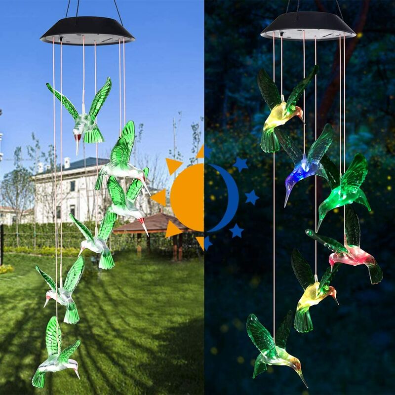 Colibri Vento Suoneria LED Colibrì Giardino Iarde Giardino Esterno Alimentazione Solare 