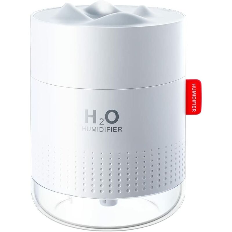 Humidificador de aire, mini humidificador de aire portátil USB para habitación de bebé, humidificador silencioso, humidificador de escritorio de 500 ml, automóvil, bebé en casa, apagado automático - blanco