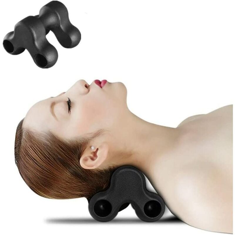 Masajeador de punto de activación del cuerpo de tracción del cuello, dispositivo de liberación suboccipital, cuña de cuello e inductor de punto fijo para cuello, hombro, dolor de espalda, dispositivo