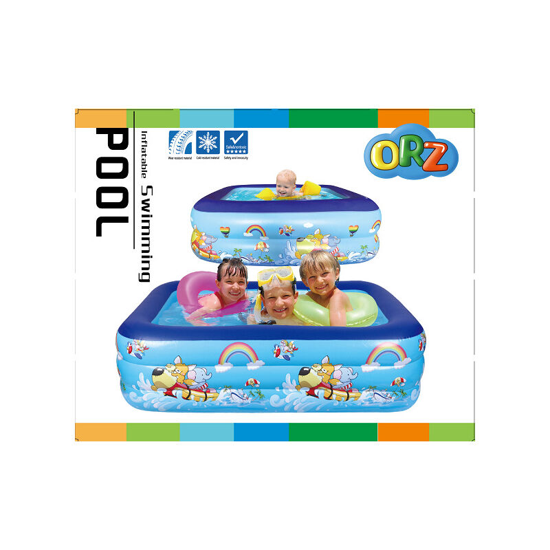 Piscina infantil hinchable, Piscina infantil familiar para niños, Piscina para bebés, Piscina infantil Ocean Life, Piscina infantil rectangular grande para niños, Piscina infantil grande para jardín,