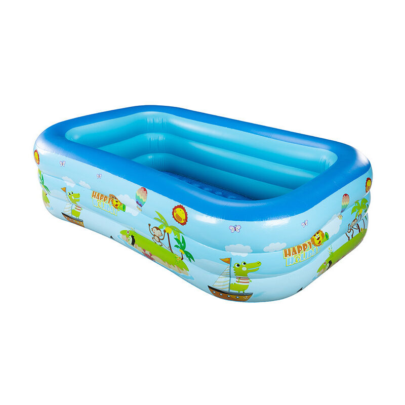 Piscina infantil, Piscina infantil hinchable de dos anillos, Piscina infantil familiar para niños, Piscina para bebés, Piscina infantil rectangular grande para niños, Piscina infantil grande para jard