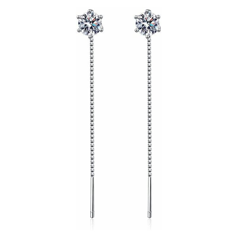 Moissanite (1 quilate) Pendientes de tuerca con diamantes Pendientes de tuerca de moissanita para mujer Pendientes de tuerca de moissanita de plata 925 5 mm-7 mm Solitario cúbico Pendientes de tuerca de forma cúbica de 5 mm a 7 mm Pendientes de tuerca redondos hipoalergénicos para mujer Pendientes de tuerca redondos hipoalergénicos de plata 925 con cubierta trasera, con certificado Pendientes colgantes cuadrados para mujer Pendientes largos con cadena de corazón y borlas, pendientes de cadena, joyería