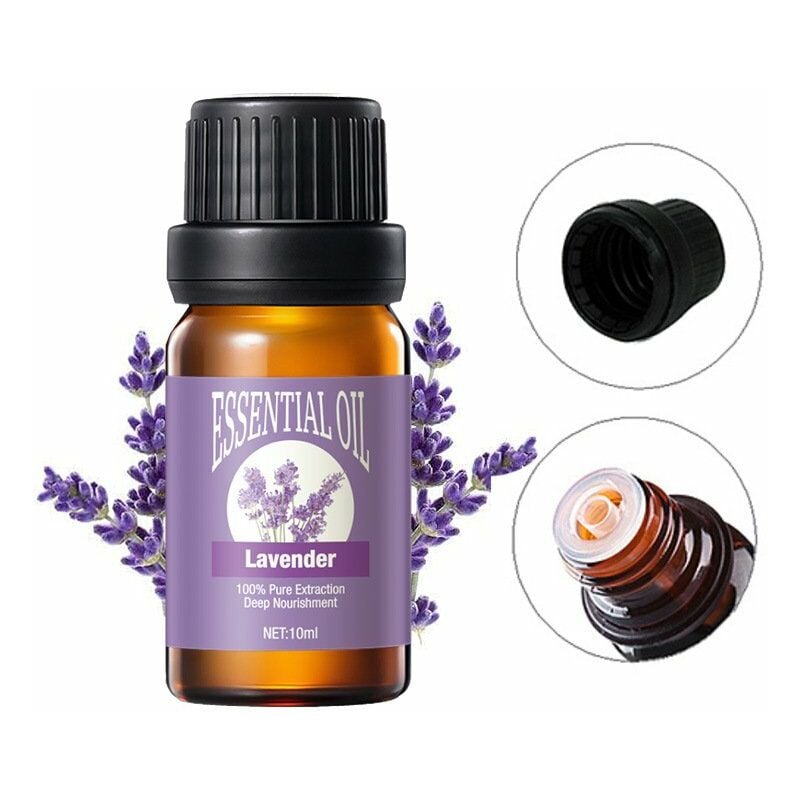 Aceite esencial de lavanda, aceite esencial para ayudar a dormir de grado terapéutico, aromaterapia, antiinflamatorio, alivio del dolor de cabeza, humidificador, aceite esencial para masajes (2 piezas