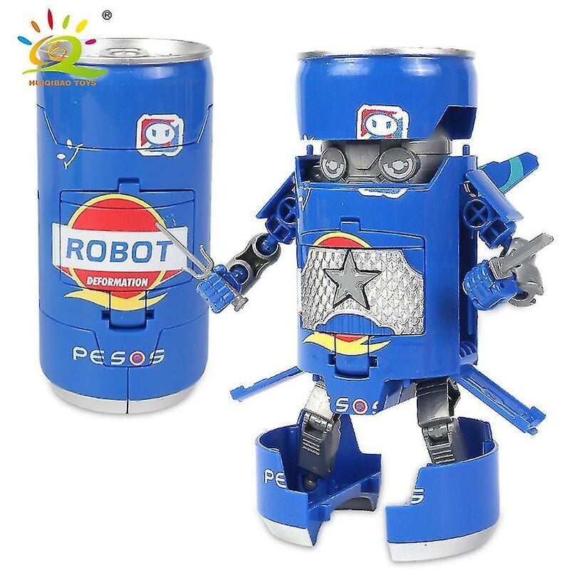 Huiqibao deformación Soda Robot Warrior modelo combate bebida Mecha figuras de acción juguete educativo para niños creación niños regalos