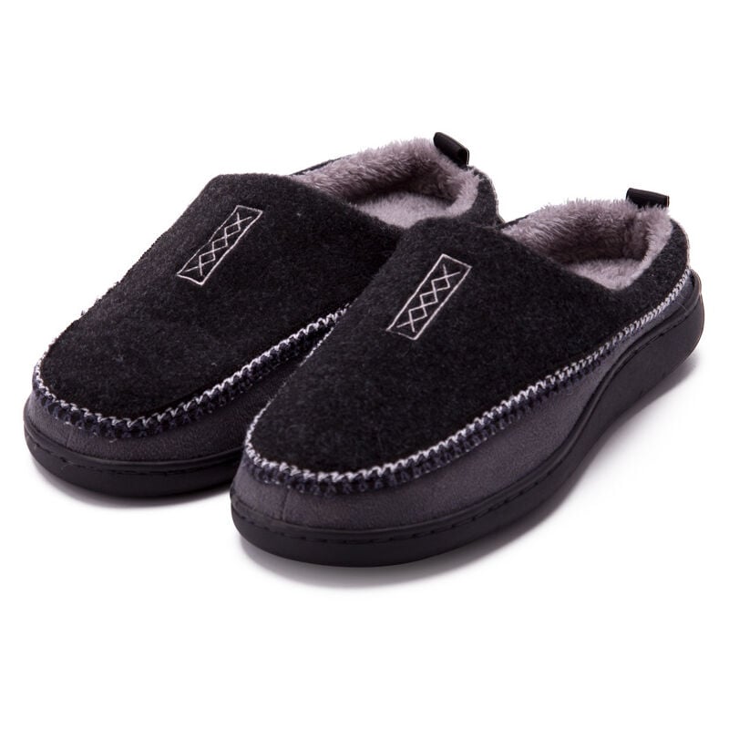 Zapatillas Casa Hombre Mujer Invierno Calido Zapatillas Memory Foam Slipper Ultraligero cómodo y Antideslizante Zapatilla de Estar por casa para Mujer Zapatillas de Interior,Negro, 42-43-L (9-10) 29cm, 1 par