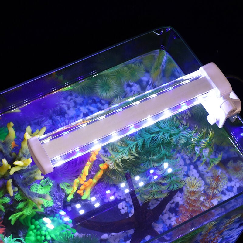 clip de luz led para acuario clip de luz aquascape azul blanco luz aquascape luz de alto brillo perlas de la lámpara luz del tanque de peces (22 cm)