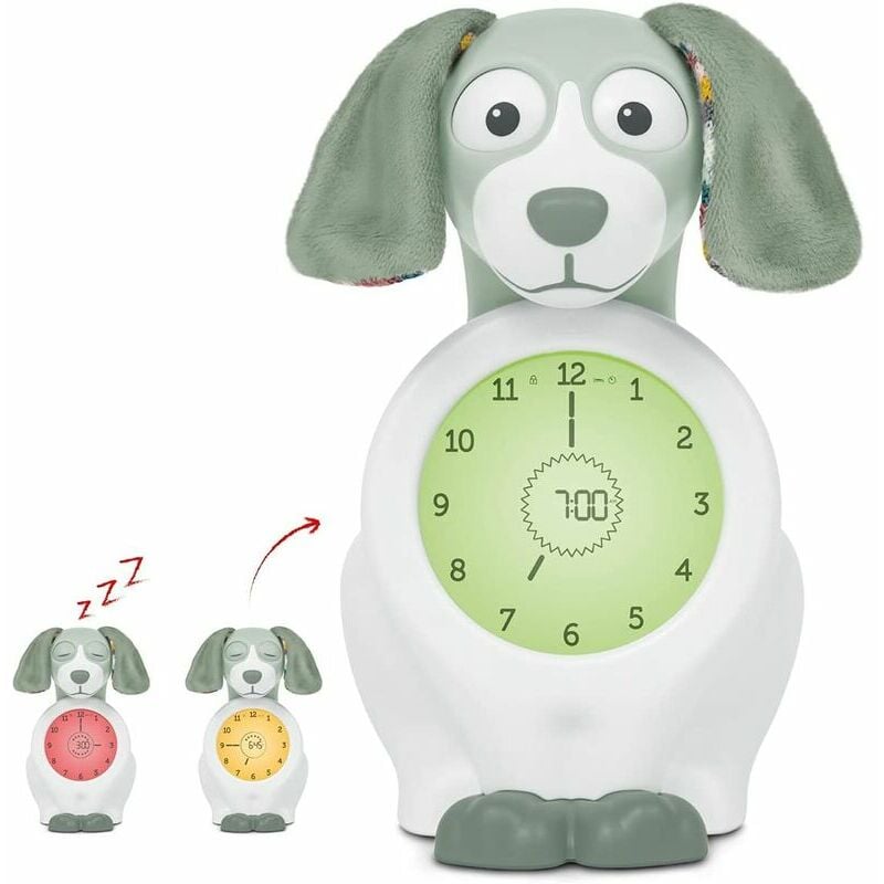 Despertador infantil LED educativo diurno/nocturno - Despertador infantil para niños y niñas - Aprendizaje pedagógico inteligente del sueño y el despertar con reloj iluminado - Verde