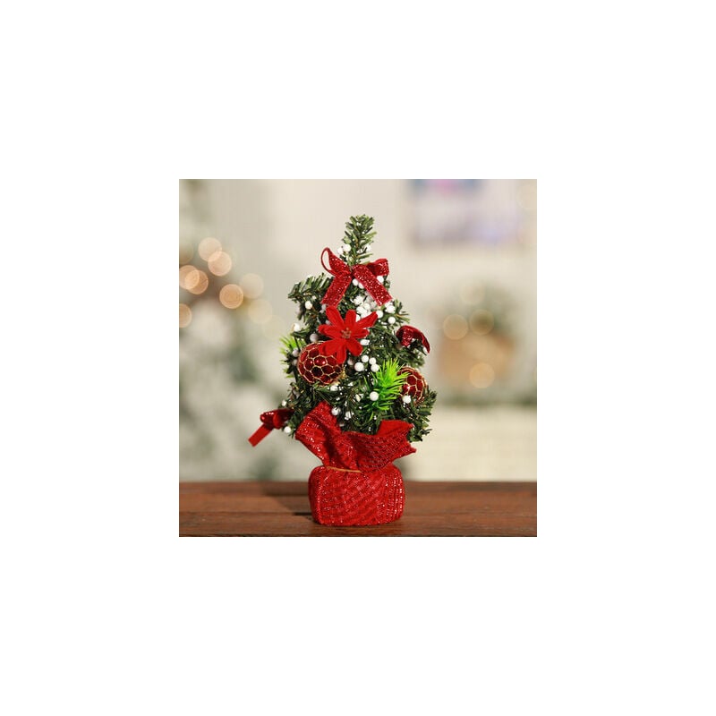 Uds. Mini árbol de Navidad pequeño árbol de Navidad pequeño decoración de escritorio árbol de Navidad 20cm rojo