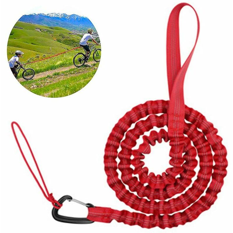 Uds. Cuerda de remolque para bicicleta para niños, cuerda de remolque para bicicleta para niños (rojo)