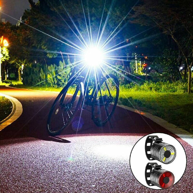 Luces delanteras y traseras para bicicleta, luz delantera y trasera para bicicleta, juego de luces delanteras y traseras LED superbrillantes, lámpara de advertencia impermeable para bicicleta de carre