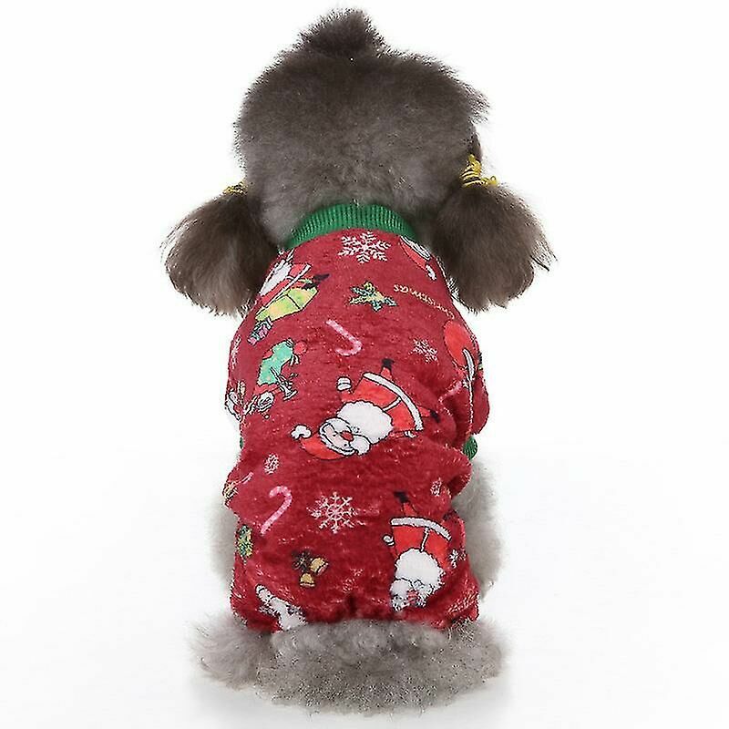 Pijamas para perros Ropa de invierno Navidad Cálido suéter para perros Dulces días fríos Trajes con diseño de alce, Monos para mascotas Suéteres para perros pequeños y medianos (ROJO, L)