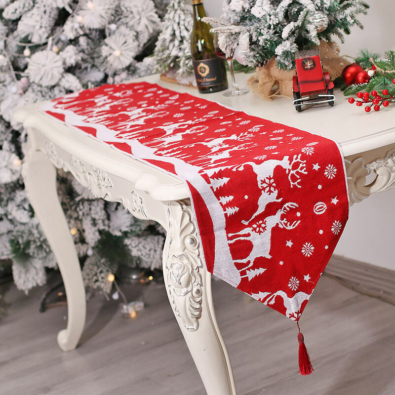 camino de mesa de Navidad de 175 x 34 cm (A), mantel de Navidad festivo decoración de mesa de cena de Navidad mantel, decoración de mesa de Navidad, regalos festivos