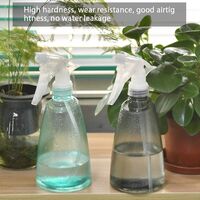 2 PCS Botellas de spray 500Ml Grandes botellas de plástico vacías Pulverizador de gatillo | Botellas de rociador duraderas y recargables para limpieza, cuidado de plantas, desinfección (verde menta + gris)