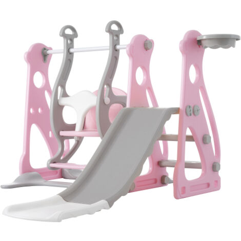 7-in-1 Kinderrutsche Vitality Elch - Indoor & Outdoor Spielset Mit Basketballkorb