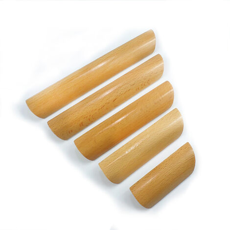 SYZOW 6 Stück Schrankgriff Holzgriffe Buchenholz - Lochabstand 256mm Für Schrank & Schublade