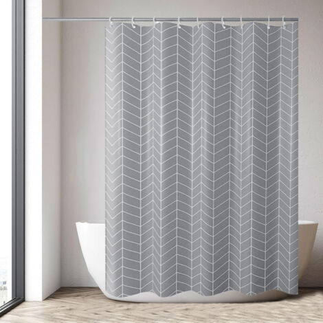 UUDIHO Duschvorhang Leinenoptik 90x220 Cm - Wasserdicht & Waschbar Mit Ringen