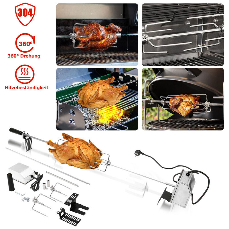 Moteur Rôtissoire Barbecue 25W 60kg - Moteur Électrique Acier Inoxydable Pour Gril Cochon De Lait 220V