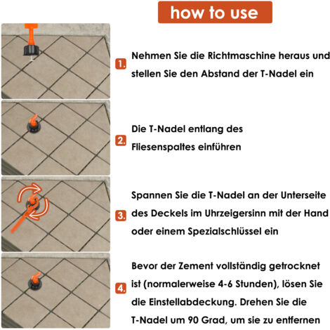 TolleTour Kit de Nivellement pour Carrelage 110x niveleur de carrelage avec clé spéciale. kit de nivellement de carrelage réutilisable