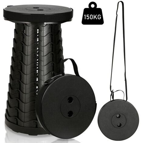 Sac De Rangement Pliable Pour Tabouret Télescopique - Noir, Léger, Avec Bandoulière, Diamètre 27 Cm
