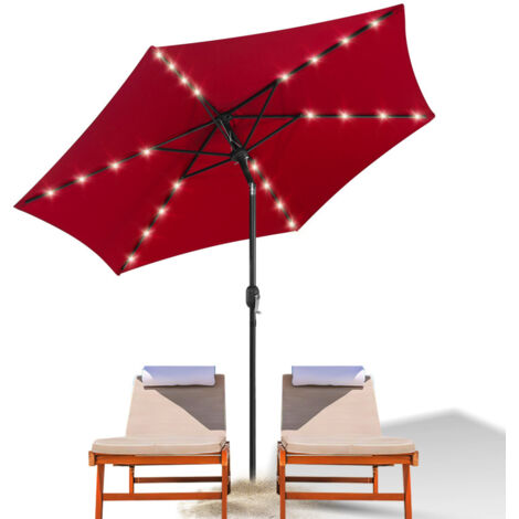 TolleTour Parasol De Jardin 270 Cm, UV30 , Parasol D'Extérieur, Parasol De Terrasse, Manivelle