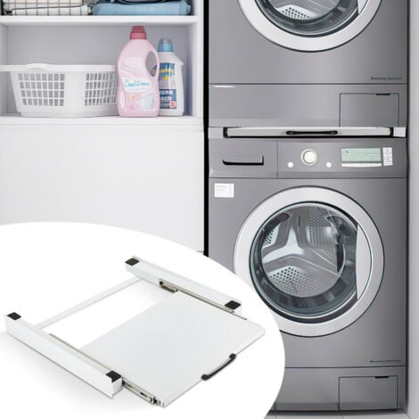 TolleTour Kit de superposition universel pour lave-linge Kit de superposition accessoire pour machine à laver Blanc 60x54cm