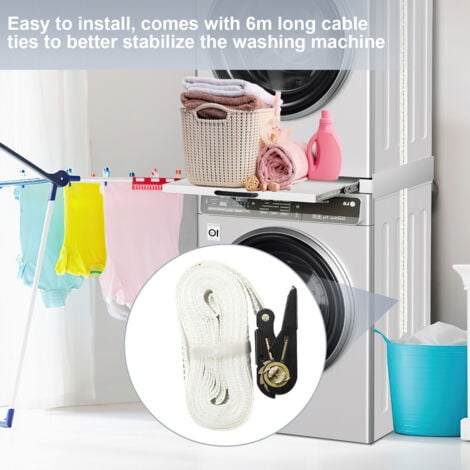 TolleTour Kit de superposition universel pour lave-linge Kit de superposition accessoire pour machine à laver Blanc 60x54cm