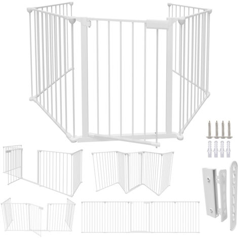 Barrière De Sécurité Enfant Cheminée Barrière Sécurité Enfant FACILITYS 300cm - Grille Cheminée Escalier Pliable Métal Barrière Métal Ajustable