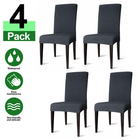 TolleTour 4X Chair Covers Universal Chair Cover Waterproof Swing Chairs Chair Cover Protector Party Grey