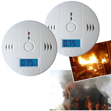 TolleTour Détecteur de CO 2 pièces Détecteur d'incendie de carbone installation simple Détecteur d'incendie CO Monoxyde de carbone