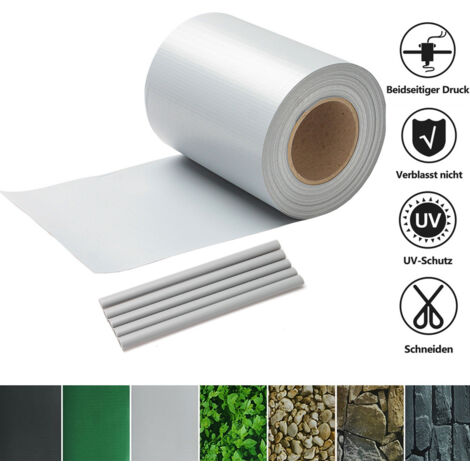 Bandes De Protection De Vue Premium PVC Dur Pour Tapis De Tringle Protection De La Vie Privée Protection Contre Le Vent Dimensions: 2525 X 190 X 1,35 Mm 1 Pièce Anthracite RAL 7016