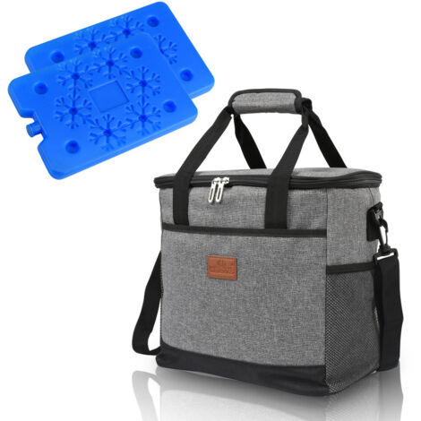 Sac Isotherme 26L ABIUBIU - Double Poignée, Repliable - Pour Pique-nique, Course, Voyage - Gris