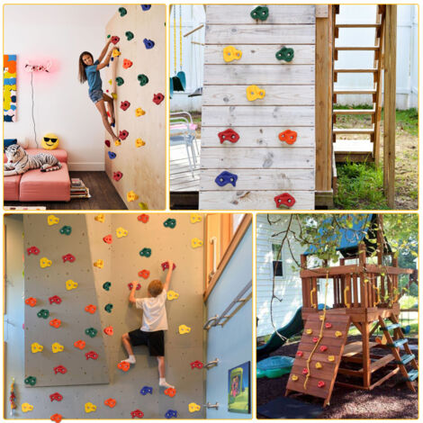 Kit 32 Pièces Prises Escalade CIMOYBAI - Pour Mur De Jeu Enfants - Développement Motricité Et Force