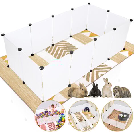 TolleTour Enclos Cage DIY Clôture Clôture modulaire Parc pour petits animaux Hérisson. Petits Animaux 12Pcs 35x45cm Blanc