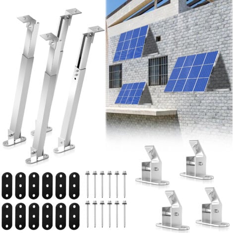TolleTour Support pour panneau solaire PV 15-30°Réglable Support panneau pour montage sol Support Fixation Panneau solaire