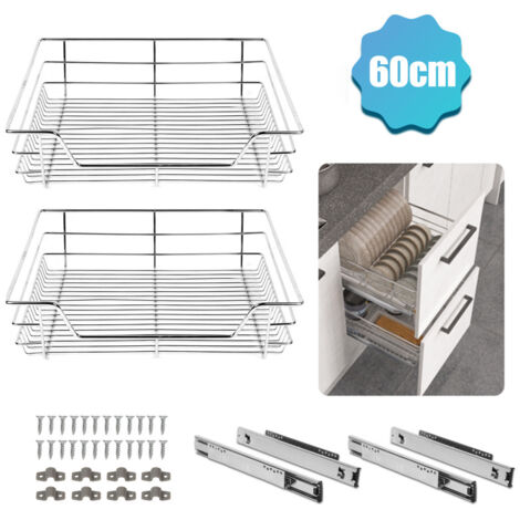 Lot De 2 Tiroir Télescopique Tiroir De Cuisine Tiroir Suspendu Tiroir Coulissant Pour Placard 56 Cm 65543760