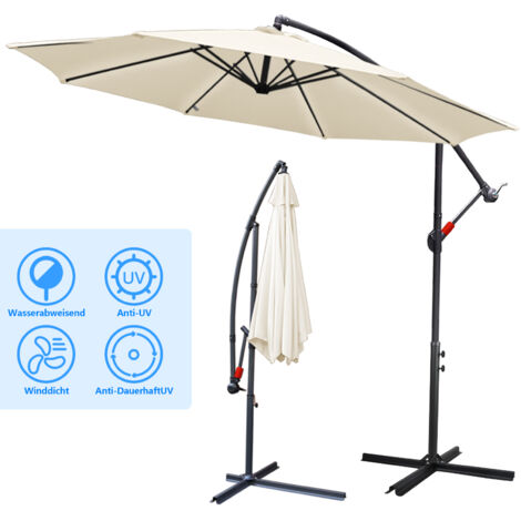 Parasol De Jardin Carré 2x2 M, Hauteur Réglable 4 Positions - Imperméable, Mât Inox | Pour Terrasse, Balcon, Plage (sans Base)