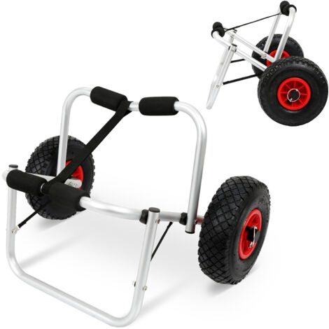 Chariot De Transport Pliable Pour Canoë/kayak - Capacité 80 Kg, Roues 25,4 Cm, Alliage Aluminium