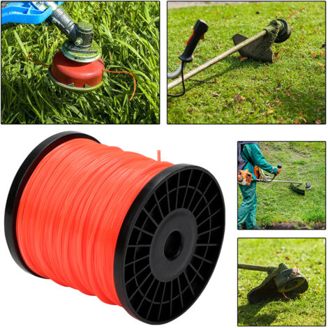TolleTour Fil de coupe 100M débroussailleuse Nylon Roll Trimmer Orange Star 2.4mm