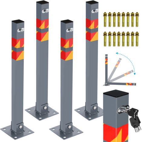Bornes De Parking Verrouillables En Acier - Poteau De Stationnement Avec Clés - Parfait Pour Bloquer Une Place