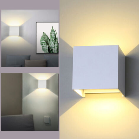 TolleTour Applique murale interieur Applique murale LED  Lampe murale Moderne pour chambre 7W Blanc Blanc chaud