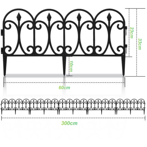 Bordure De Jardin Métallique Galvanisée - Longueur 5 M, Hauteur 15 Cm - Avec Pieds Pointus Pour Fixation Facile