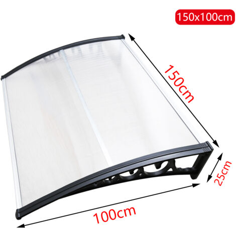 Auvent De Porte En Polycarbonate - Protection Contre Pluie Et UV, Plusieurs Tailles (50x130cm Ici)