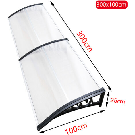 Auvent De Porte D'entrée - 150 X 100 Cm - En Polycarbonate - Transparent - Convient Pour Portes Balcons Et Vitrines 82550908