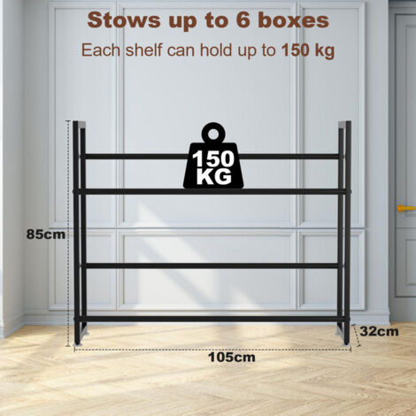 TolleTour 4 pièces Étagère pour Caisses de Boissons 6 Caisses Étagère sur Pieds pour Caisses de Boissons Support Rangement de Bouteilles 105x32x85cm