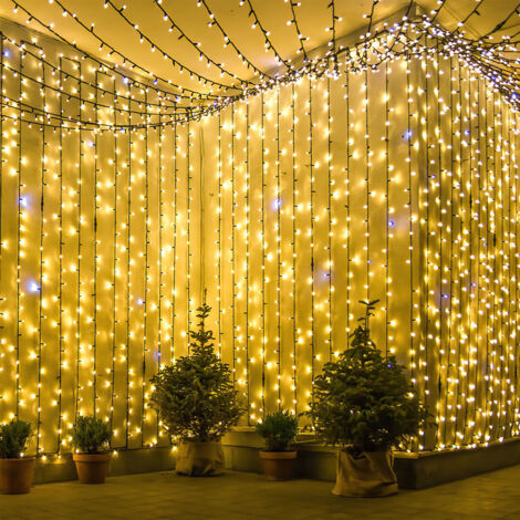 Guirlande Lumineuse LED Père Noël IP44 - 8 Modes, Minuteur 6h/18h, 3m, 347 LEDs