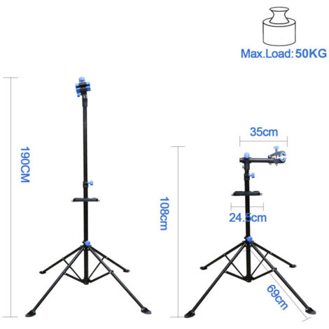 Support D'atelier Bikemate Pour Vélo – Pliable, Hauteur Réglable 110-190cm, Charge Max 30kg